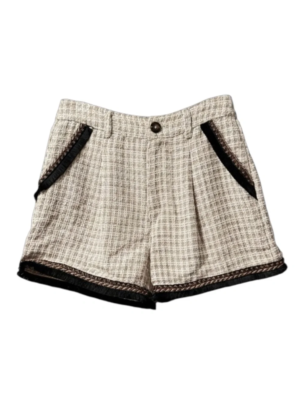 248 • High-Rise Tweed Plaid Women’s Shorts